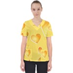 Cheese Texture, Macro, Food Textures, Slices Of Cheese Women s V-Neck Scrub Top