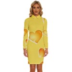 Cheese Texture, Macro, Food Textures, Slices Of Cheese Long Sleeve Shirt Collar Bodycon Dress
