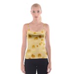 Cheese Texture, Yellow Cheese Background Spaghetti Strap Top
