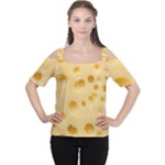 Cheese Texture, Yellow Cheese Background Cutout Shoulder T-Shirt
