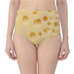 Cheese Texture, Yellow Cheese Background Classic High-Waist Bikini Bottoms
