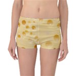 Cheese Texture, Yellow Cheese Background Reversible Boyleg Bikini Bottoms