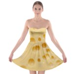 Cheese Texture, Yellow Cheese Background Strapless Bra Top Dress