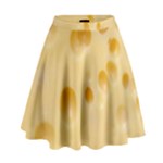 Cheese Texture, Yellow Cheese Background High Waist Skirt