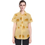 Cheese Texture, Yellow Cheese Background Women s Short Sleeve Shirt