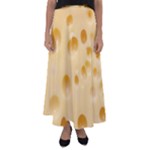 Cheese Texture, Yellow Cheese Background Flared Maxi Skirt