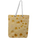 Cheese Texture, Yellow Cheese Background Full Print Rope Handle Tote (Large)