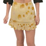 Cheese Texture, Yellow Cheese Background Fishtail Mini Chiffon Skirt