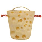 Cheese Texture, Yellow Cheese Background Drawstring Bucket Bag