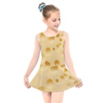 Cheese Texture, Yellow Cheese Background Kids  Skater Dress Swimsuit