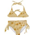 Cheese Texture, Yellow Cheese Background Kids  Classic Bikini Set