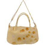 Cheese Texture, Yellow Cheese Background Removable Strap Handbag