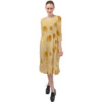 Cheese Texture, Yellow Cheese Background Ruffle End Midi Chiffon Dress