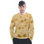 Cheese Texture, Yellow Cheese Background Men s Long Sleeve Raglan T-Shirt