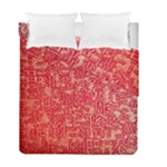 Chinese Hieroglyphs Patterns, Chinese Ornaments, Red Chinese Duvet Cover Double Side (Full/ Double Size)