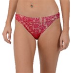 Chinese Hieroglyphs Patterns, Chinese Ornaments, Red Chinese Band Bikini Bottoms