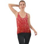 Chinese Hieroglyphs Patterns, Chinese Ornaments, Red Chinese Chiffon Cami