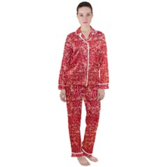 Women s Long Sleeve Satin Pajamas Set	 