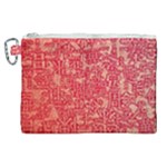 Chinese Hieroglyphs Patterns, Chinese Ornaments, Red Chinese Canvas Cosmetic Bag (XL)