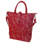 Chinese Hieroglyphs Patterns, Chinese Ornaments, Red Chinese Buckle Top Tote Bag