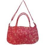 Chinese Hieroglyphs Patterns, Chinese Ornaments, Red Chinese Removable Strap Handbag