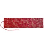 Chinese Hieroglyphs Patterns, Chinese Ornaments, Red Chinese Roll Up Canvas Pencil Holder (L)
