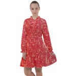 Chinese Hieroglyphs Patterns, Chinese Ornaments, Red Chinese All Frills Chiffon Dress