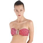 Chinese Hieroglyphs Patterns, Chinese Ornaments, Red Chinese Twist Bandeau Bikini Top