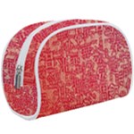 Chinese Hieroglyphs Patterns, Chinese Ornaments, Red Chinese Make Up Case (Large)