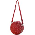 Chinese Hieroglyphs Patterns, Chinese Ornaments, Red Chinese Crossbody Circle Bag