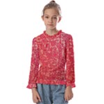 Chinese Hieroglyphs Patterns, Chinese Ornaments, Red Chinese Kids  Frill Detail T-Shirt