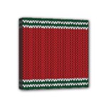 Christmas Pattern, Fabric Texture, Knitted Red Background Mini Canvas 4  x 4  (Stretched)