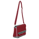 Christmas Pattern, Fabric Texture, Knitted Red Background Shoulder Bag with Back Zipper