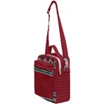Christmas Pattern, Fabric Texture, Knitted Red Background Crossbody Day Bag
