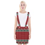 Christmas Pattern, Fabric Texture, Knitted Red Background Braces Suspender Skirt