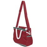 Christmas Pattern, Fabric Texture, Knitted Red Background Rope Handles Shoulder Strap Bag