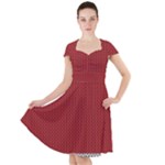 Christmas Pattern, Fabric Texture, Knitted Red Background Cap Sleeve Midi Dress