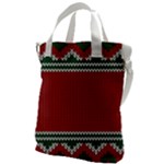Christmas Pattern, Fabric Texture, Knitted Red Background Canvas Messenger Bag