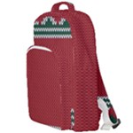 Christmas Pattern, Fabric Texture, Knitted Red Background Double Compartment Backpack