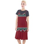 Christmas Pattern, Fabric Texture, Knitted Red Background Camis Fishtail Dress