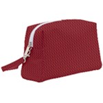 Christmas Pattern, Fabric Texture, Knitted Red Background Wristlet Pouch Bag (Large)