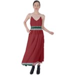 Christmas Pattern, Fabric Texture, Knitted Red Background Tie Back Maxi Dress