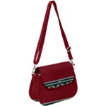 Christmas Pattern, Fabric Texture, Knitted Red Background Saddle Handbag