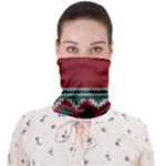 Christmas Pattern, Fabric Texture, Knitted Red Background Face Covering Bandana (Adult)