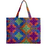 Colorful Floral Ornament, Floral Patterns Zipper Mini Tote Bag