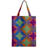 Colorful Floral Ornament, Floral Patterns Zipper Classic Tote Bag