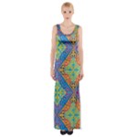 Colorful Floral Ornament, Floral Patterns Thigh Split Maxi Dress