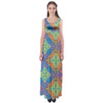 Colorful Floral Ornament, Floral Patterns Empire Waist Maxi Dress