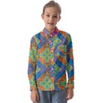 Colorful Floral Ornament, Floral Patterns Kids  Long Sleeve Shirt