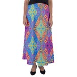 Colorful Floral Ornament, Floral Patterns Flared Maxi Skirt
